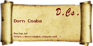 Dorn Csaba névjegykártya