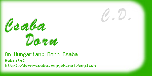 csaba dorn business card